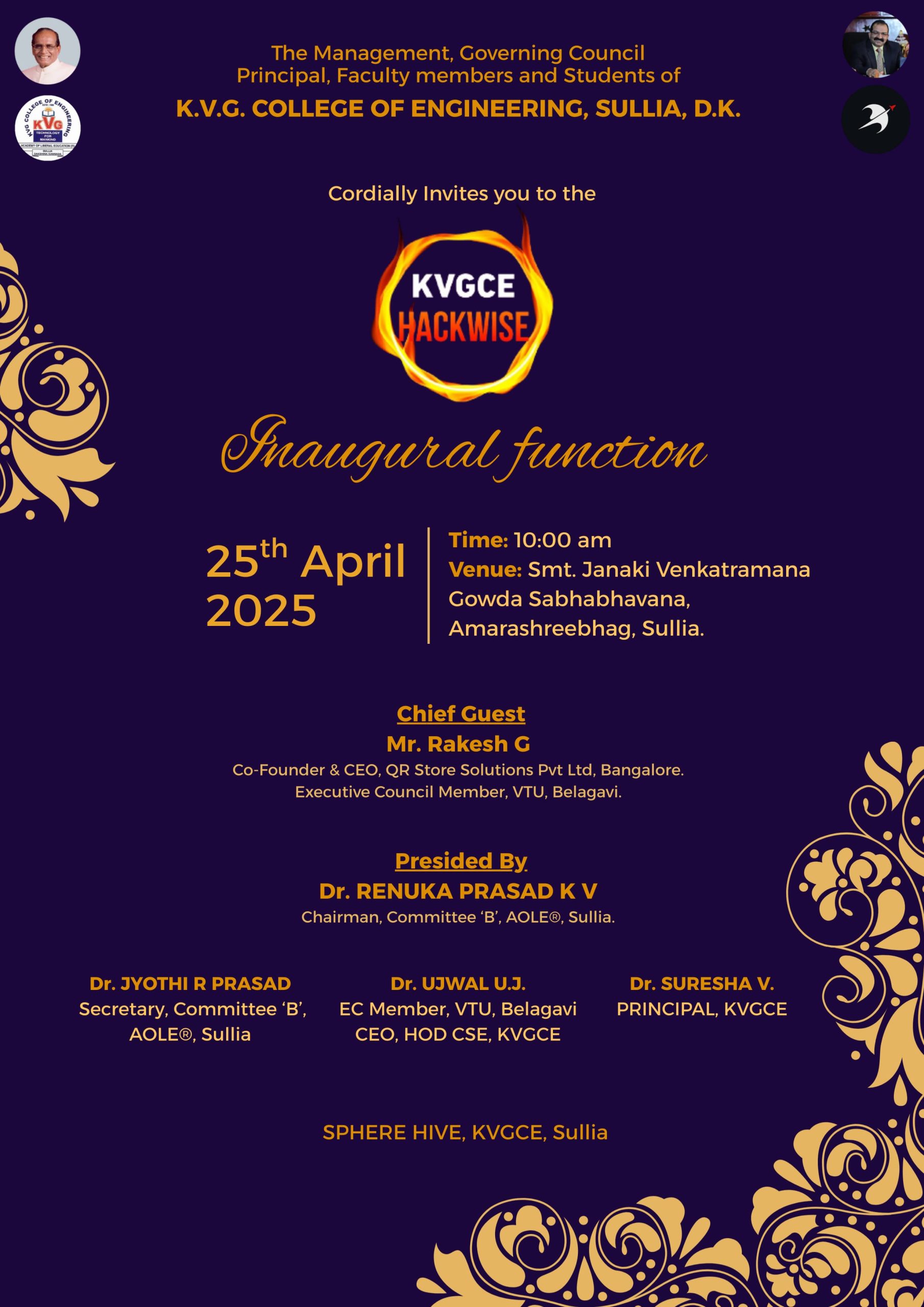 KVGCE Hackwise - Inaugural Function - KVGCE